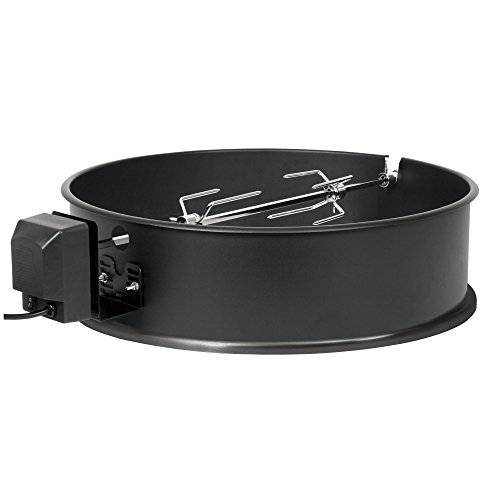 BBQ-Toro Grillspieß Set für Weber Kugelgrill (57 cm) und viele andere Modelle, Rotisserie, Drehspieß für Holzkohle Grill und Gas Grill, elektrischer Drehspiess, Barbecue