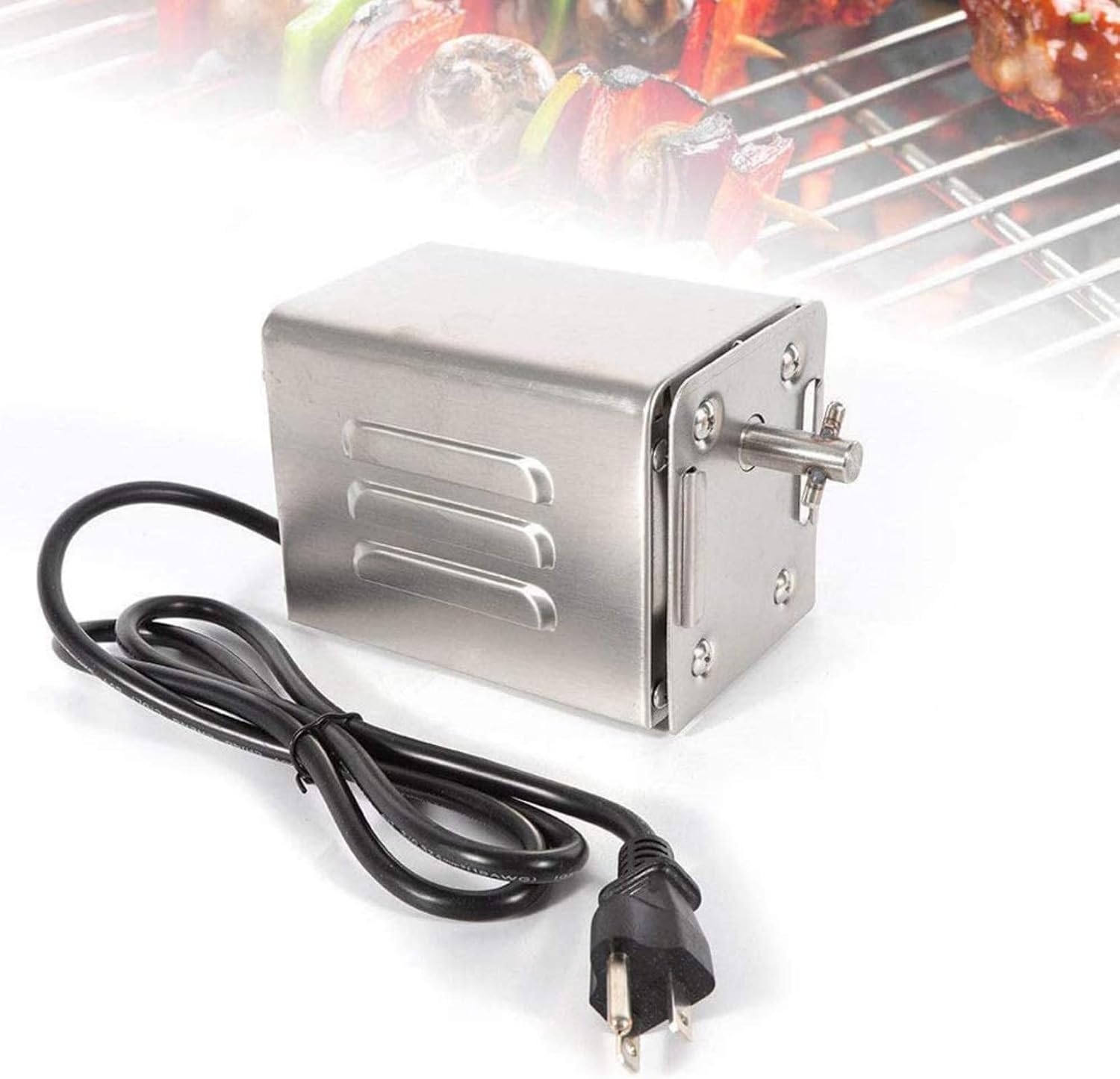 HUKOER SP-S40 15W 70KG Edelstahl BBQ Grill Zubehör Bräter Elektromotor Ziegenschwein Huhn BBQ Spieß Rotisserie Roaster Grill